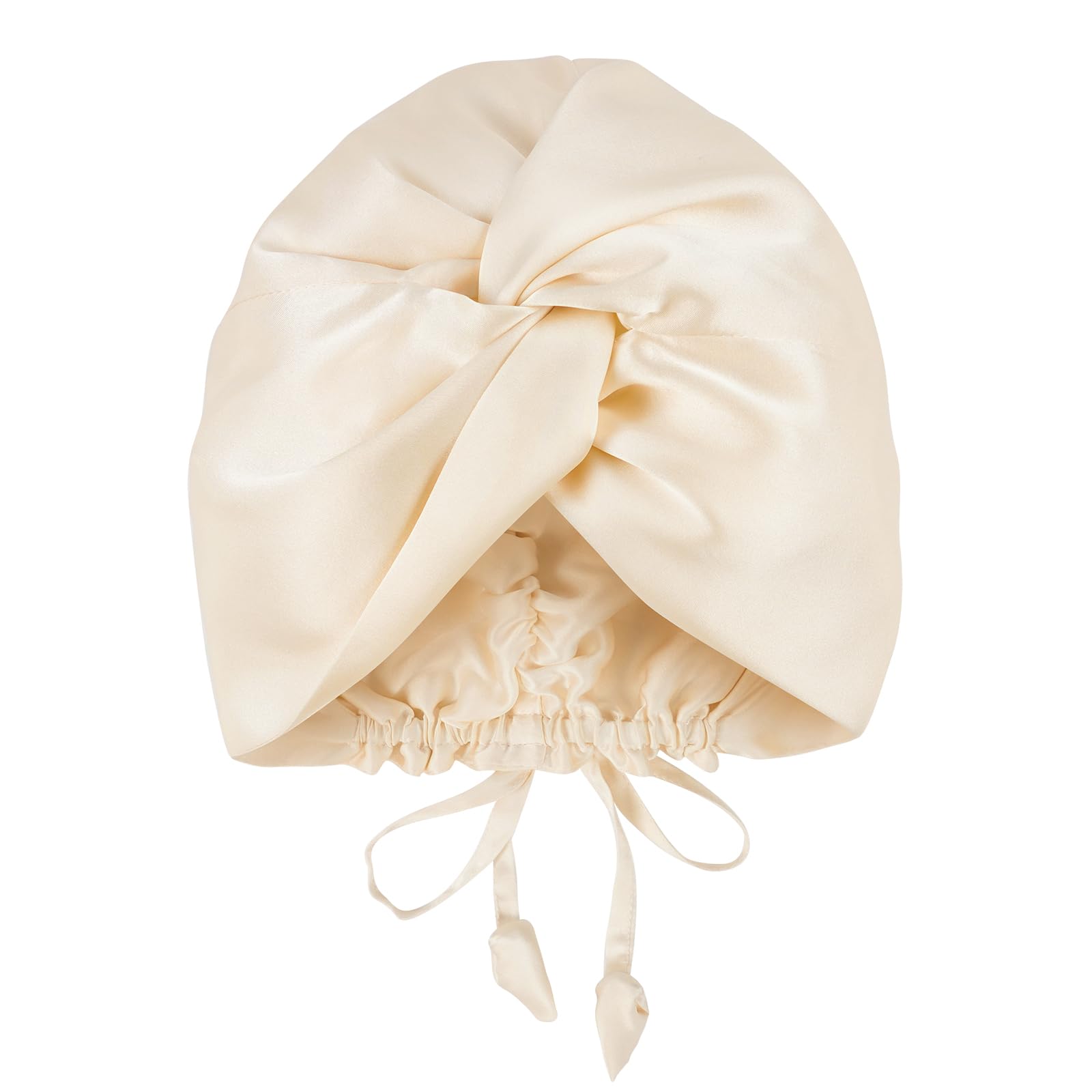 Photo 1 of OLESILK Silk Bonnet for Sleeping Women: 100% Mulberry 22 Momme Silk, Adjustable Fit for Night Hair Care, No Frizz for Curls, Champagne