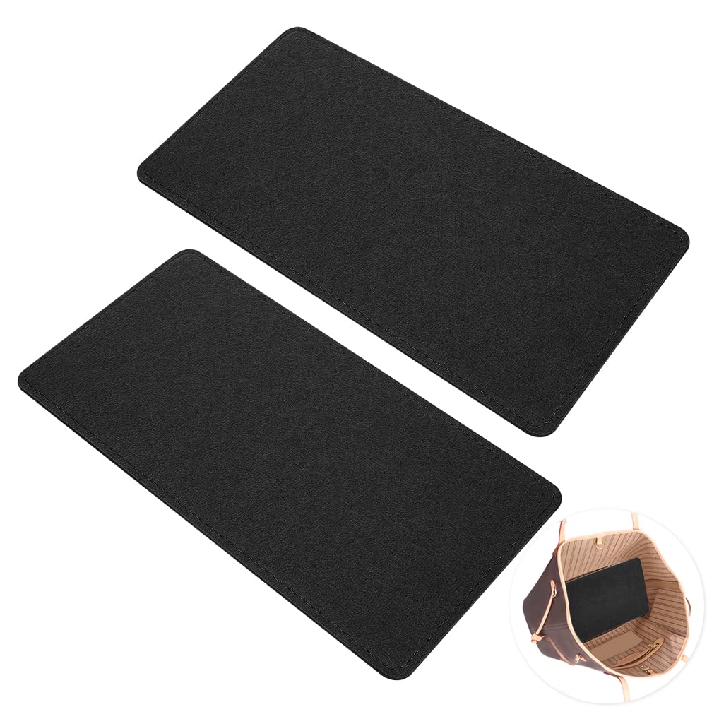 Photo 1 of PH PandaHall 2pcs 13.7 x 7 Inch Felt Bag Base Shaper, Insert Bottom Black Purse Rectangle Liner Board for Handbag Leather Backpack Cosmetic Travel