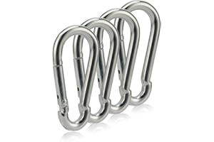 Carabiner Clip 3 Inch Spring Snap Hook Heavy Duty 4pcs M8x80mm for Fitness Hammock Swing Camping Hiking owayoto