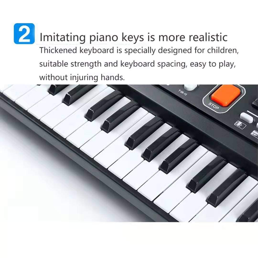 TianYaer Teclado Electrónico Piano 61 Teclas, Teclado de Piano Portátil con Micrófono Teclado portátil Regalo para Niño, Niña Principiantes