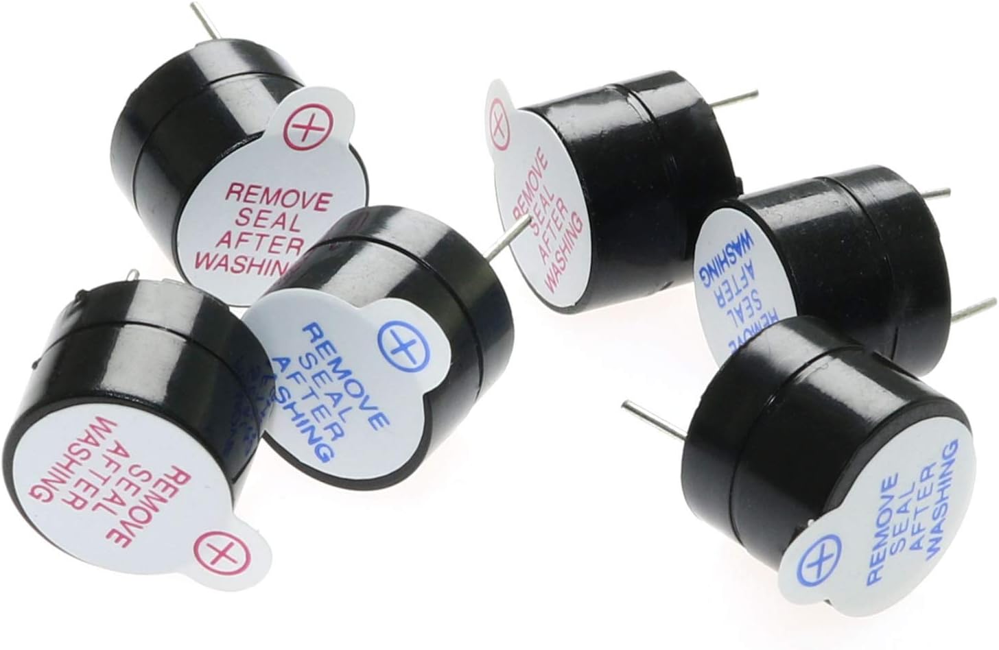 TOTOT 6PCS Black Electromagnetic Active Buzzer Continous Beep Continuously Alarm Tone Mini Active Piezo Buzzers Fit for Computers Printers Electronic Components (3PCS 3V + 3PCS 5V)