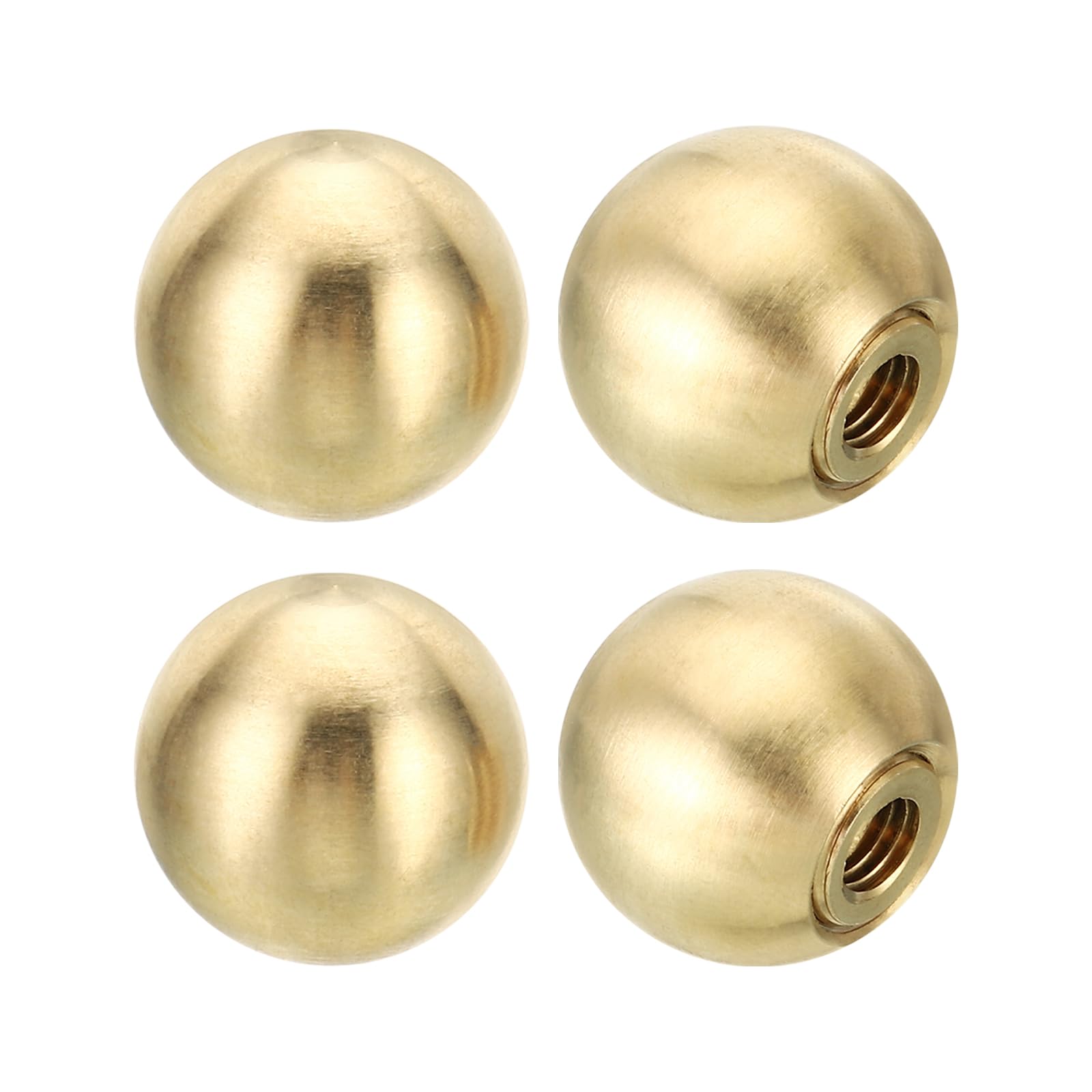 PATIKIL 20mm Ball Lamp Finials Caps Knob, 4 Set Solid Brass Lamp Shade Top Decoration Screw Cap Nuts with Brass Reducing Adapter for Table Floor Lamps