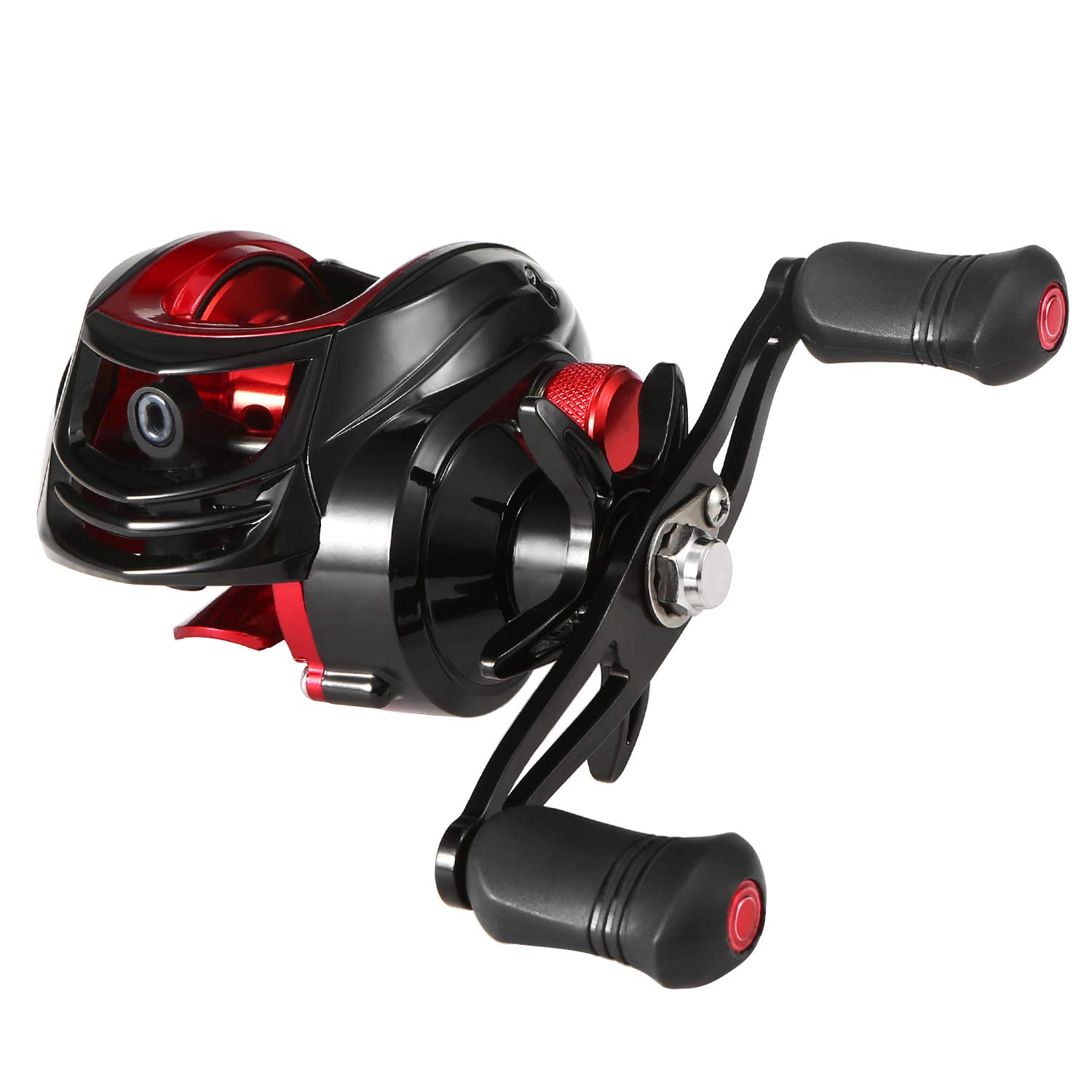 Lixada Baitcasting Reel, 18+1BB Ball Bearings, 7.2:1 Gear Ratio, Magnetic Brake System, 5 kg Max Air Resistance, Baitcaster Fishing Reel, Black