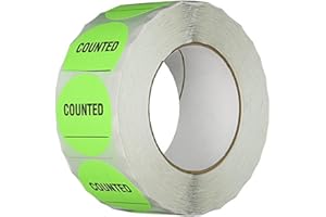 TapeCase INVLBL-023 Counted Inventory Label, Circular Adhesive Label, Green, 2 in, 1000 Labels Per Roll, 1 Roll