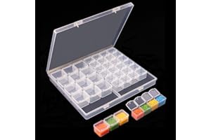 RJ-Sport Dual-Sized Diamond Art Storage Containers with 28 Small & 15 Mid-sized Grids to Keep Small Items Separated & Organized