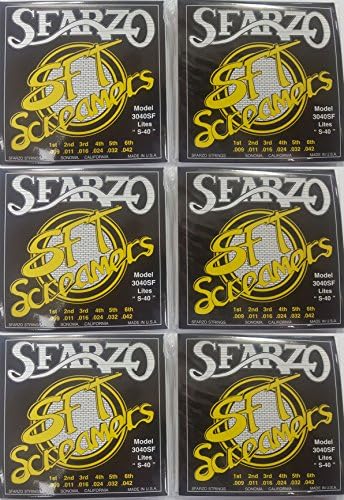 6 Sets SFARZO SFT Screamers Electric Guitar Strings 3040SF S-40 Lites 9-42