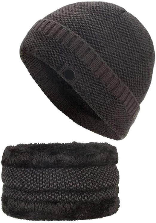 mens grey hat and scarf set