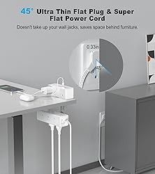 Dual Layer Desk Clamp Power Strip, 19 in 1 Desktop