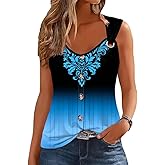 Womens Summer Tops Scoop Neck O Ring Shoulder Tank Tops Casual Sleeveless Button Front T Shirt Blouse