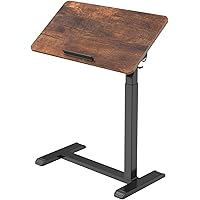 ETHU Overbed Table 28-42.3" Adjustable Laptop Desk with Wheels, Rolling Bedside Tray for Hospitable & Home Use - Tilting Sit 