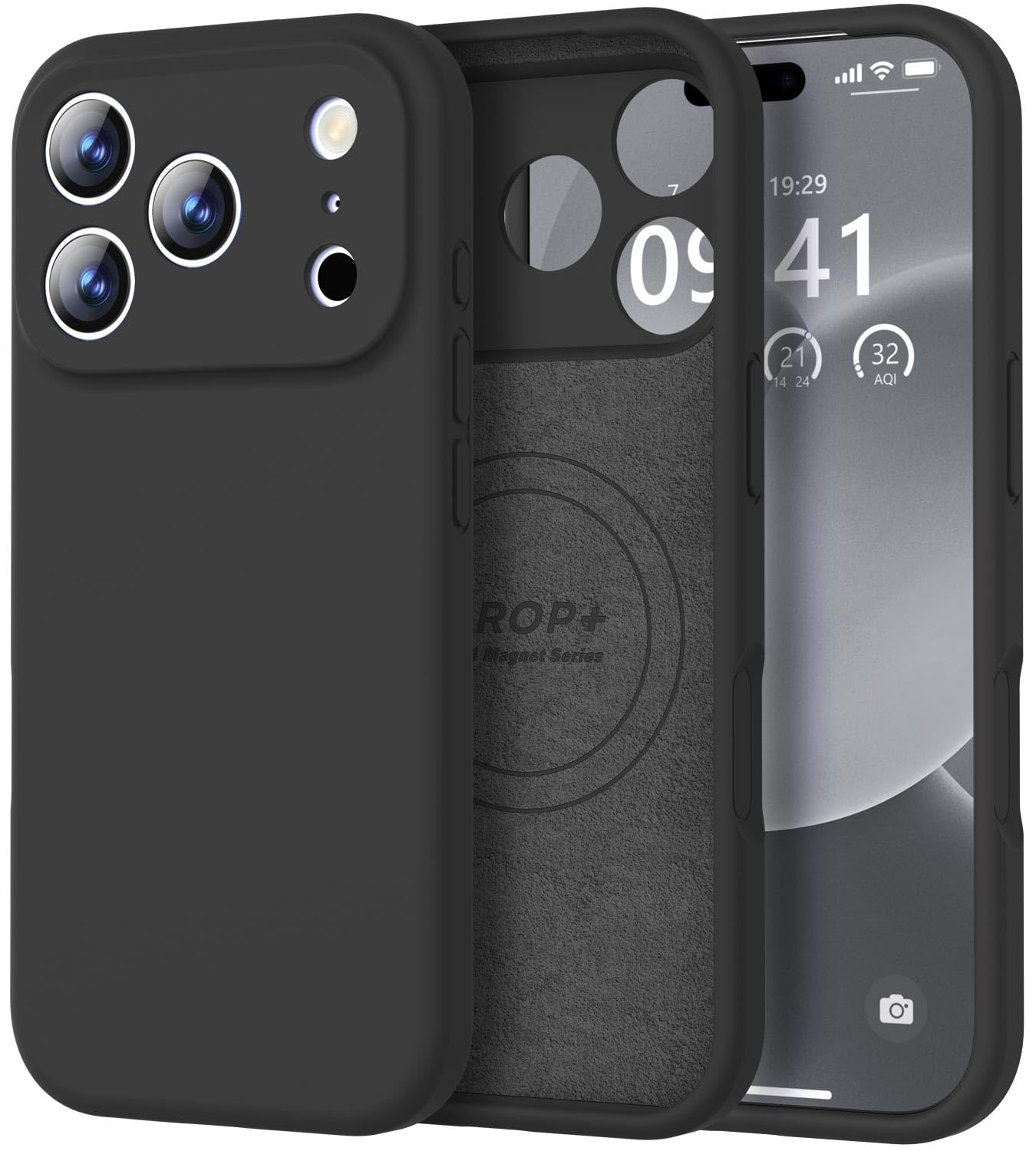 Photo 1 of Vooii Magnetic for iPhone 17 Pro Max Case, Compatible with Magsafe (Premium Liquid Silicone) (Integrated Camera Control Button) Full Body Protective Anti-Scratch Microfiber Lining 6.9 inch, Black
