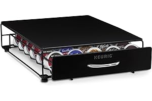 Keurig Under Brewer Storage Drawer, Coffee Pod Storage, Holds Upto 35 Keurig K-Cup Pods, Black