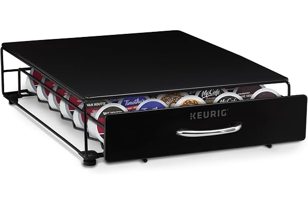 Keurig Under Brewer Storage Drawer, Coffee Pod Storage, Holds Upto 35 Keurig K-Cup Pods, Black