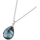 GAVU Gemstone Teardrop Necklace for Women, Women’s Crystal Necklaces