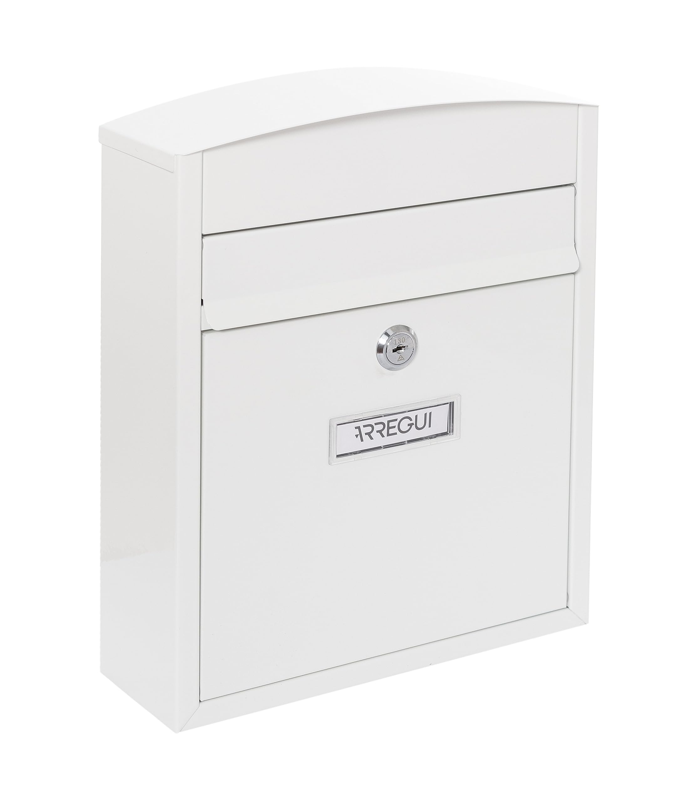 Arregui 1832D60 Exterior Letter Box - Compact White Steel