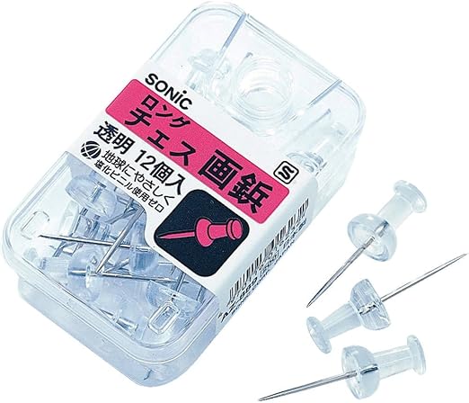 Amazon ソニック 透明 ロングチェス画鋲 画びょう ピン 文房具 オフィス用品