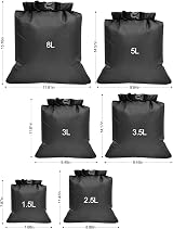 Victoper Waterproof Dry Bag Set 6 Pcs 8L 5L 3.5L 3L 2.5L 1.5L Outdoor Organizer view 2