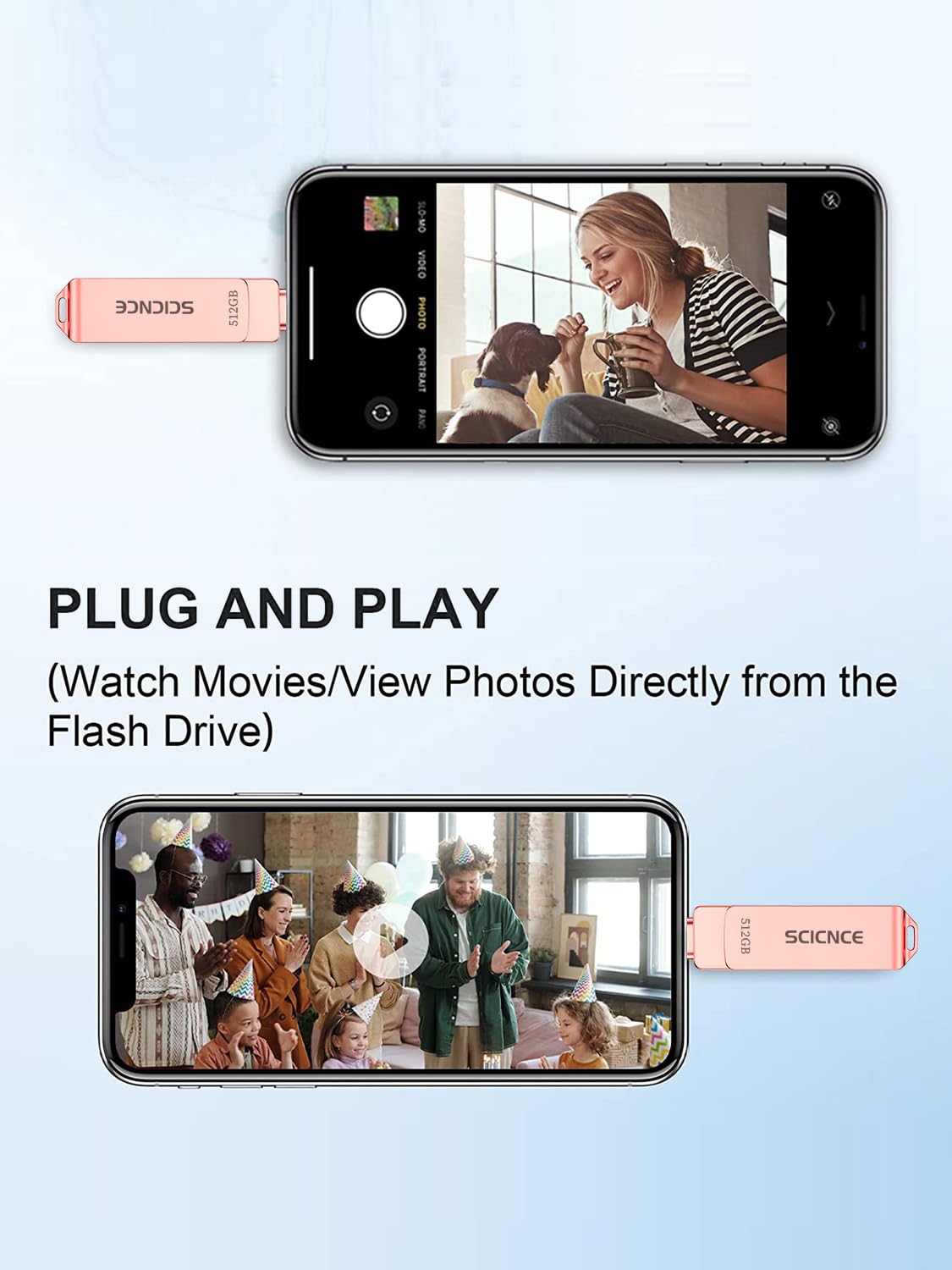 SCICNCE 512GB Flash Drive Intended for iPhone, USB