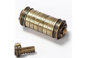 LJOYKID Unique Valentines Gift Cryptex Da Vinci Code Mini Cryptex Lock Puzzle Boxes with Hidden Compartments Heavy Real Metal Novelty Birthday Gifts Big Enough for Notes,Paper Money,Rings,Jewelry (Bronze)