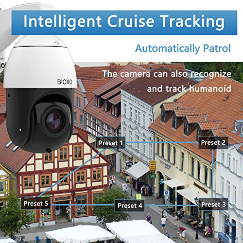 PoE Camera, Bioxo 30X Zoom Auto Tracking POE+ IP Camera, High Speed 492ft Night Vision Camera