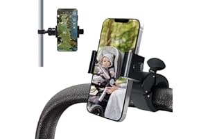 ONEDONE Stroller Phone Holder Universal Phone Holder for Stroller Golf Cart Bike Shopping Carts Scooter Cellphone Mount Horizontal & Vertical Uses Cellphone Clamp Clip