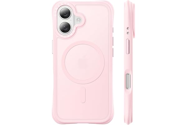 ORNARTO for iPhone 17 Case 6.3", 20FT Military-Grade Drop Protection, Compatible with MagSafe, Slim Matte Clear Anti-Fingerprint Shockproof Protective Cover, Chalk Pink