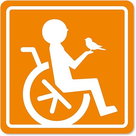 Amazon Imoninn 障害者マーク マグネットタイプ 車いすサイン 福祉車両用 オレンジ色 サイン マーク 車 バイク