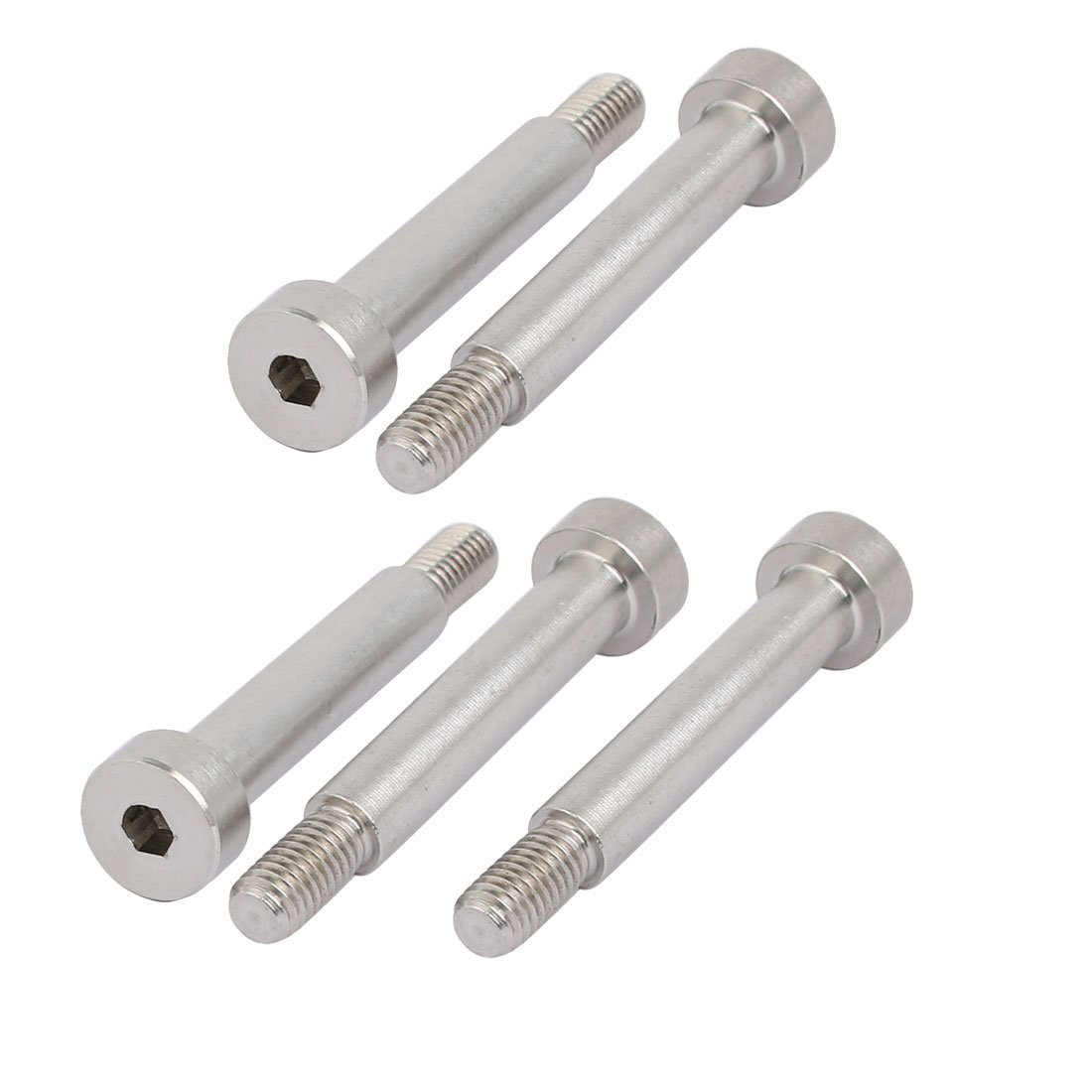 Sourcingmap 5pcs 304 Stainless Steel Hex Socket Shoulder Bolt 6mm Shoulder Dia 30mm Shoulder Length M5 Thread