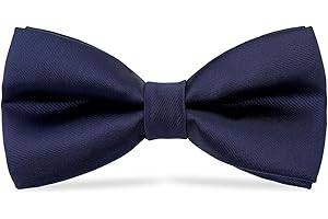 WELROG Pre Tied Solid Color kids boys children bow tie and adjustable length 10 x 5 cm silk material