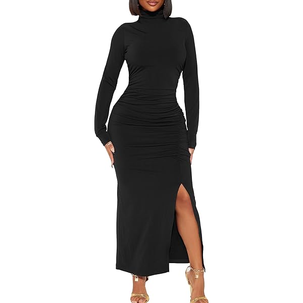 新品【即日発送】bicolor slit sleeve dress LXXWMxBH long sleeve dresses for women 2024 Cutout Front