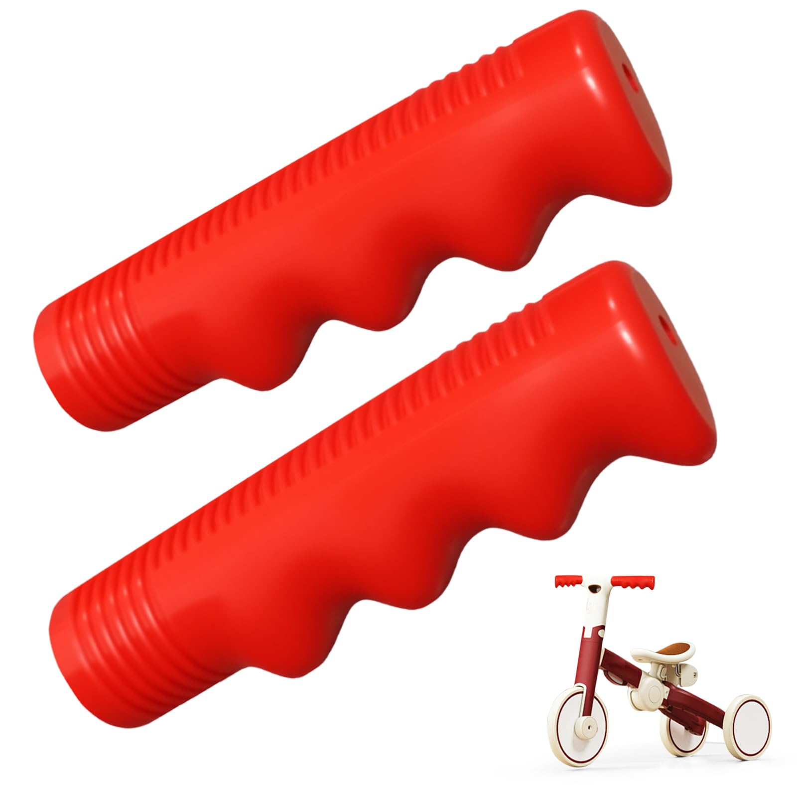 Photo 1 of Handlebar Grips Compatible with Radio Flyer Tricycle Scooter Bike, Universal Kids Bike Handlebar Grips for Kids Non-Slip-Bicycle (1 Pair, Red)