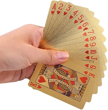 Amazon トランプ プラスチック 防水トランプ 金箔ポーカー 金と銀の2つ おもちゃ雑貨 手品 おもちゃ