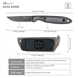 SDOKEDC Knives DC53 Steel Tactical Fixed Blade