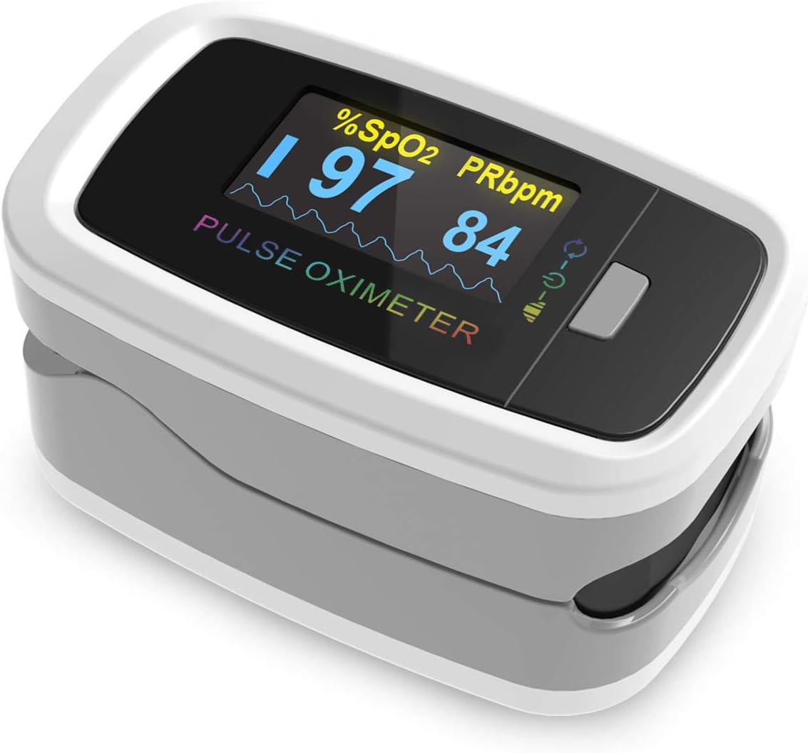 TrackAid Pulse Oximeter Fingertip Oxygen Saturation and Pulse Rate Monitor Upgraded Model