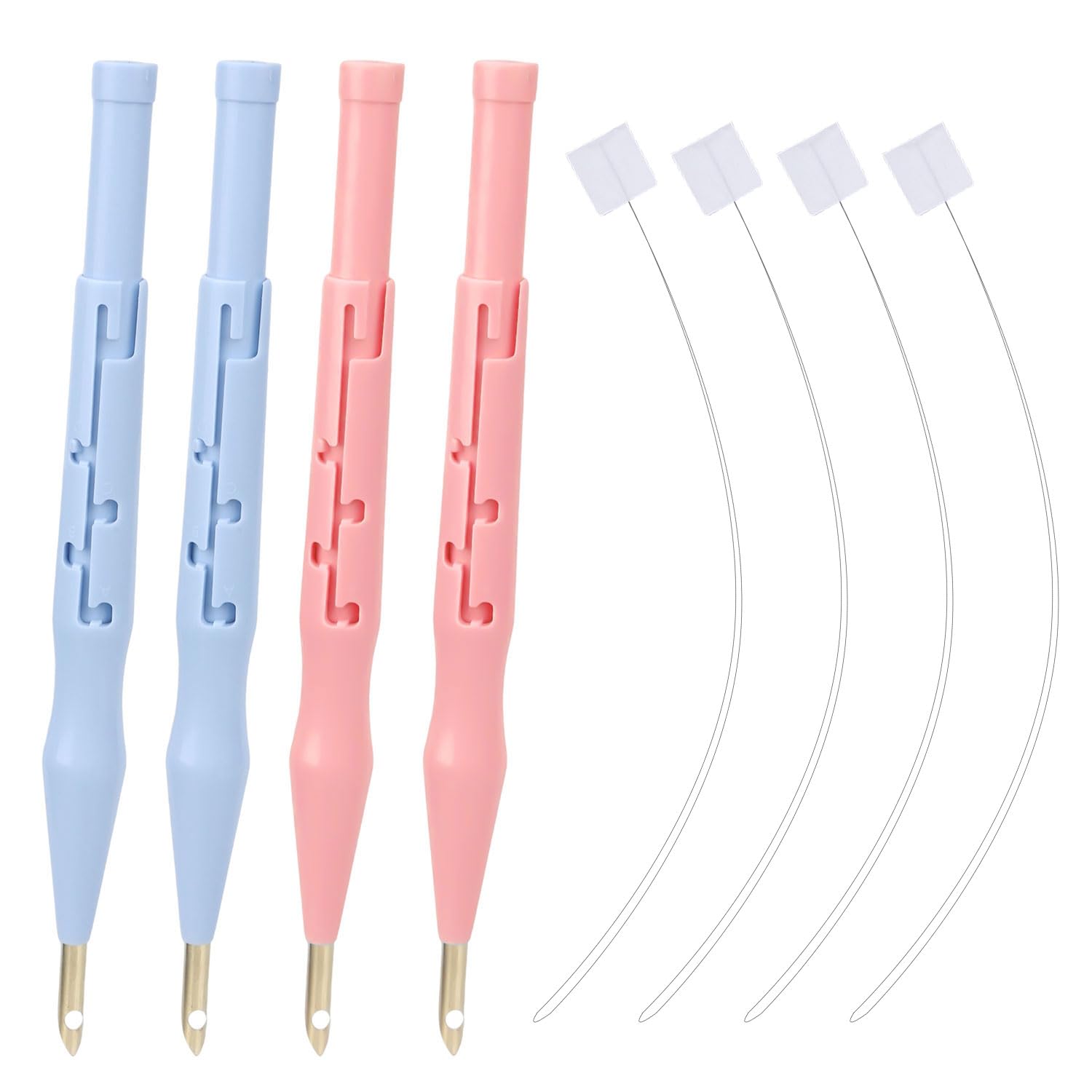 Photo 1 of 4pcs Adjustable Punch Needle Threader, Embroidery Pen Tool Supplies with Wire Guide for Felting Threader DIY Stitching Applique and Creative Crafts