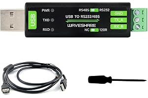 Waveshare USB to RS232/485 Serial Converter, Onboard Original FT232RNL Chip, Features More Stable Transmission, Suitable for 