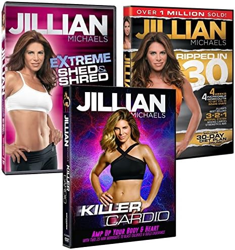 Bundle Packs Jillian Michaels Fitness DVD's Killer Cardio Extreme Shed and Shred Ripped in 30 and Hard Body Pick Your Set