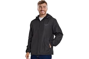 Reebok Rain Jacket Men with Hood, Windbreaker Men Lightweight Waterproof Jacket