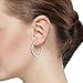 1.50 Inch Beautiful 925 Silver White & Blue Created Sapphire Hoop Earrings