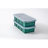 Souper Cubes 1 Cup Silicone Freezer Tray with Lids, Perfect for Storing Broth, Leftovers, Rice, Sauce and More, Silicone Soup Freezer Molds for Meal Prepping - Kale - 2-Pack