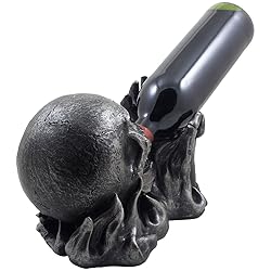 Evil Skull Rising from Flames Wine Bottle Holder