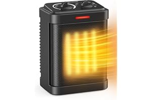 OPRUNSY Small Space Heaters for Indoor Use, 1000W/700W Mini Space Heater with Thermostat, Multiple Protection, Personal Space Heater Safety Heating for Office Home
