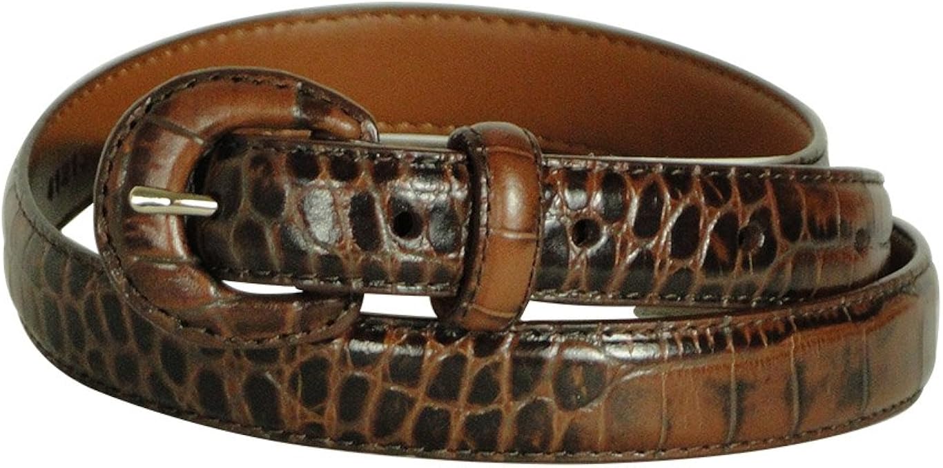 Ralph Lauren Womens Genuine Leather Skinny Belt Brown Amazon.co.uk Clothing