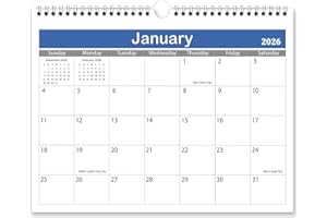 2026-2027 Wall Calendar - 2026-2027 Calendar, 18-Month Calendar Runs from January 2026 - June 2027, 8.5" x 11", Strong Twin-W