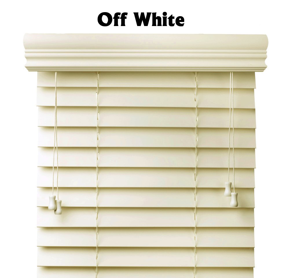 Premium 2 inch faux wood blinds, Off White, 28 1/4 x 60