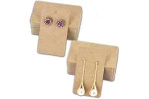 HUAPRINT Earring Card Holder,Earring Cards(Brown, 200 Pack)-Jewelry Display Card-Blank Kraft Paper Tag-Hanging Jewelry Cards for DIY Ear Studs, Earring Packaging