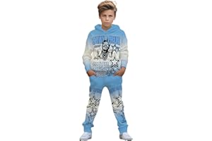 GENERIC boys' clothing sets, 2-Piece Hoodie & Pants Outfits for Boys Size 4-14 | Lightweight Non-Fleece Fall & Spring Clothing Sets