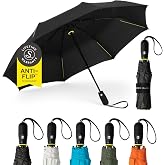 ShedRain Vortex Windproof Compact Travel Umbrella, Auto Open Close | Folding Umbrella, 43" Arc, Vented Canopy, Cable Enforced Technology, 75 MPH Wind Rated