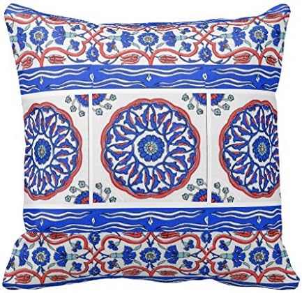 Turkish Ottoman Tile Design Throw Pillow Case 18" * 18"