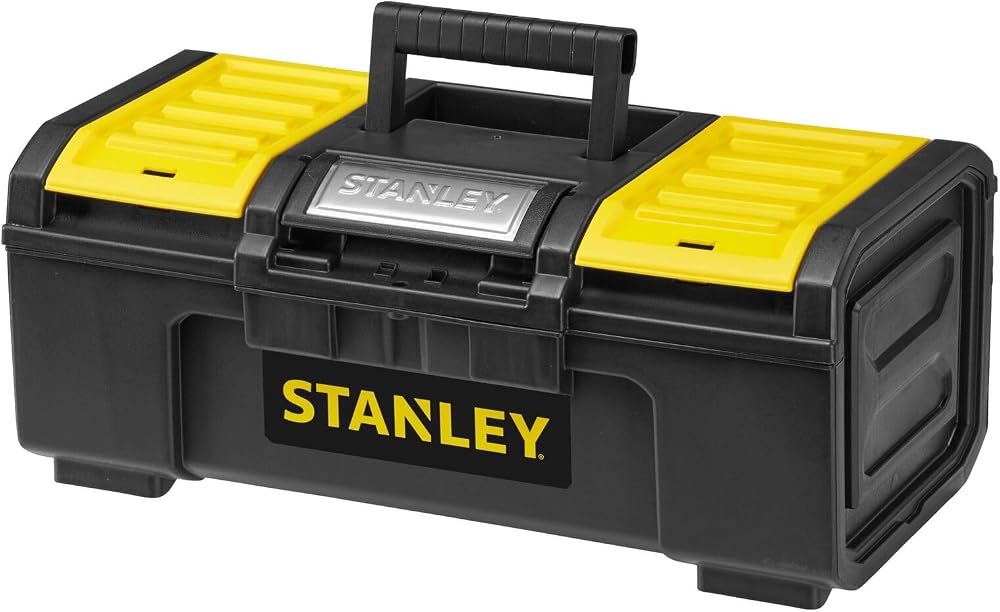 Stanley 16 Inch One-Touch Tool Box with Removable Tray Durable Storage